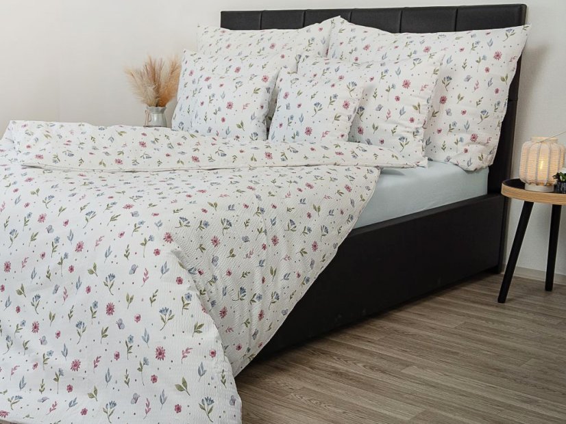 Francouzské povlečení krep EXCLUSIVE 2x 70x90, 200x200 Letní louka