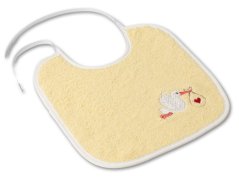 Dětský bryndák LOTA 25x25 Čapí pošta žlutá/bílá 350g 