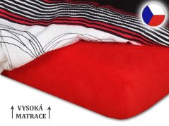 Froté prostěradlo na vysokou matraci 90x200 EXCLUSIVE Červená