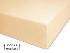 Prostěradlo froté na vysokou matraci 180x200 světle béžové
