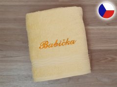 Vánoční dárkové balení osušky BABIČKA žlutá