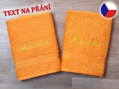 Dárkové balení ručníku SE JMÉNEM NA PŘÁNÍ oranžový