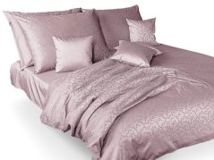 Damaškové povlečení EXCELLENT 2x 70x90, 200x200 TENCEL Šepot větviček starorůžový