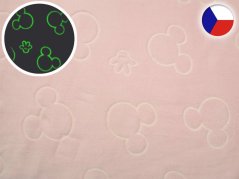 Svítící deka mikroplyš SLEEP WELL 150x200 Mickey růžová