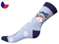Rotex vánoční ponožky Sněhulák bledě modrý 42/43