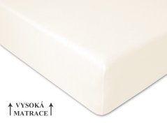 Jersey prostěradlo na vysokou matraci 200x200 EXTRA Smetanové