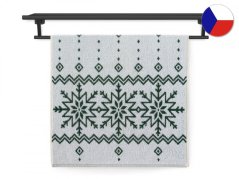 Vánoční ručník 55x100 ZARA 450g Norský vzor bílozelené