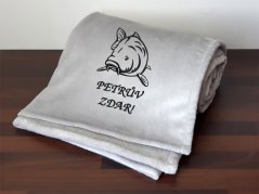 Deka pro rybáře 150x200 Kapr + Petrův zdar šedá