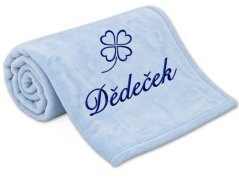 Deka pro dědečka se čtyřlístkem 150x200 světle modrá
