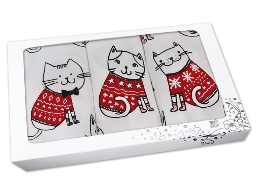 Dárkové balení utěrek Kočky s norským vzorem 3ks