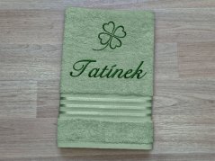 Ručník TATÍNEK se čtyřlístkem 50x100 linie zelená