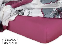Jersey prostěradlo na vysokou matraci 90x200x25 EXCLUSIVE Ostružinová