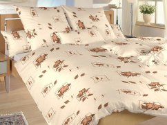 Bavlněné povlečení 140x200, 70x90 KOMFORT Ibišek banánový