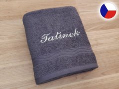 Ručník s výšivkou TATÍNEK 50x100 tmavě šedý