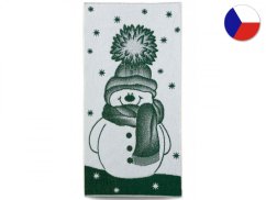 Vánoční ručník 55x100 ZARA 450g Sněhulák bílozelený