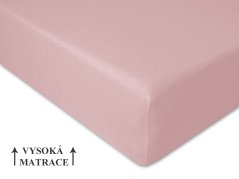 Jersey prostěradlo na vysokou matraci 180x200 EXTRA Světle růžové