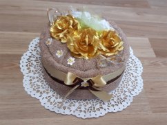 Textilní dort z osušky Sofie béžová