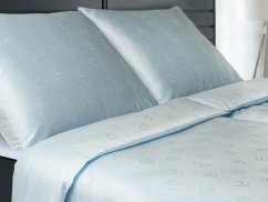 Damaškové povlečení EXCELLENT 70x90, 140x200 TENCEL Dotek perly světle modrá