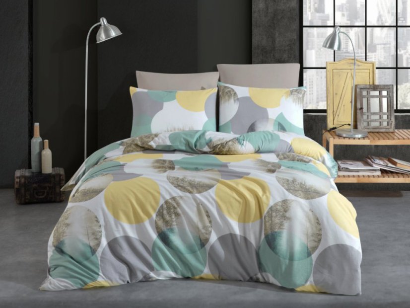 Bavlněné EXCLUSIVE povlečení 2x 70x90, 220x200 Miracle tyrkys