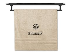 Ručník se jménem NA PŘÁNÍ krémový 50x100 Fotbalový míč