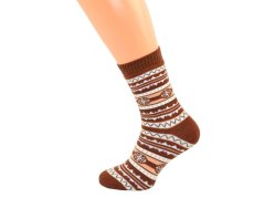 THERMO FROTÉ ponožky 35/37 Norský vzor hnědé