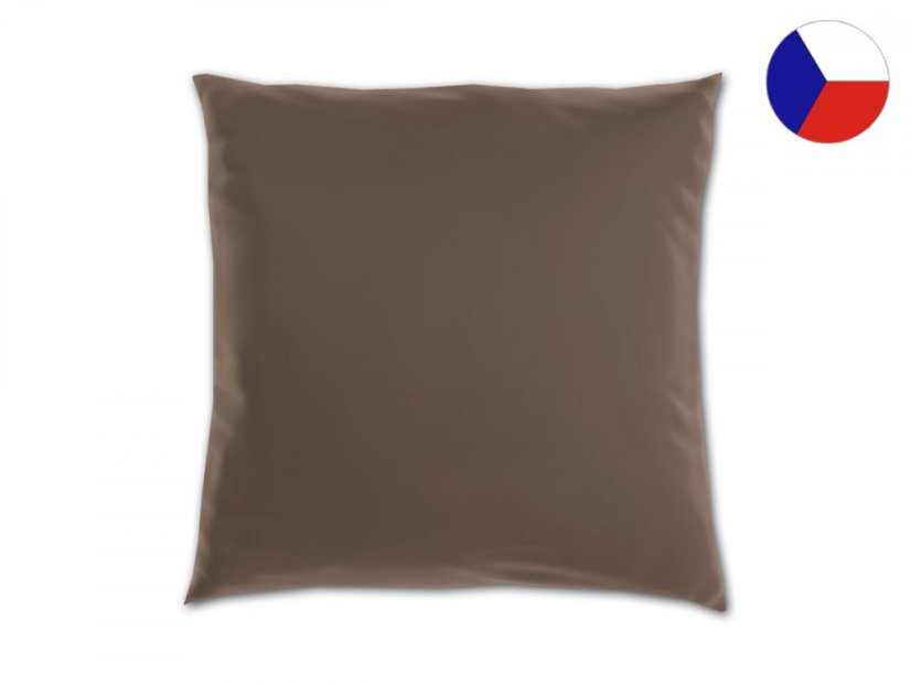 Jednobarevný povlak na polštář 50x50 satén Luxury Collection Tmavě hnědý