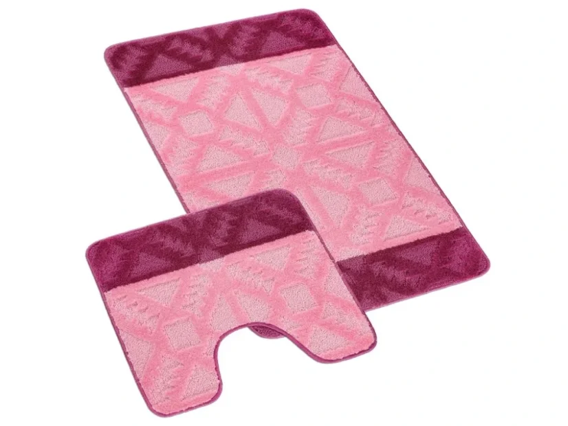 Koupelnová předložka 60x100 Geometrie růžová