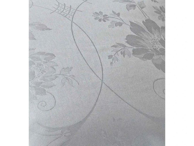 Luxusní damaškové povlečení BOHEMA Kytice šedá 2x 70x90, 220x200