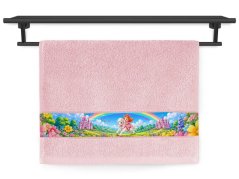 Dětský ručník RUJANA 30x50 Princezna Duha světle růžový