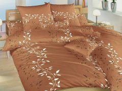 Krepové povlečení KOMFORT Mandevila hnědá 2x 70x90, 240x220