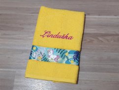 Ručník se jménem NA PŘÁNÍ 50x100 Jednorožec sytá žlutá