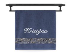 Ručník se jménem NA PŘÁNÍ 50x100 Domečky noc hvězdná obloha