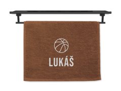 Malý ručník se jménem NA PŘÁNÍ hnědý 30x50 Basketbal