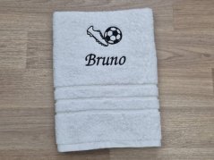 Ručník se jménem NA PŘÁNÍ bílý 50x100 Kopačka a míč