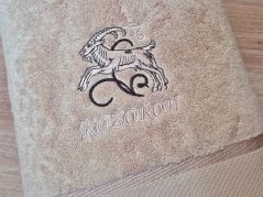 Luxusní osuška se znamením KOZOROH 450g béžová