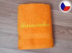 Ručník s výšivkou MAMINKA 50x100 oranžový
