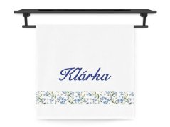 Osuška se jménem NA PŘÁNÍ 70x140 Pomněnka bílá