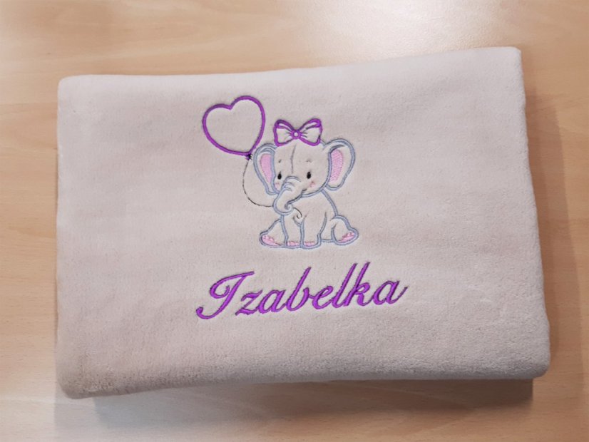 Dětská deka se jménem NA PŘÁNÍ 75x100 Slůně béžová