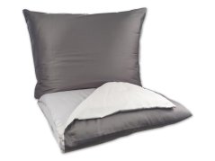 Povlečení bavlněný satén DUO 140x200, 70x90 antracit/světle šedá