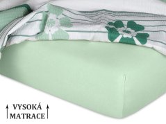 Jersey prostěradlo na vysokou matraci 180x200x25 EXCLUSIVE Mentol