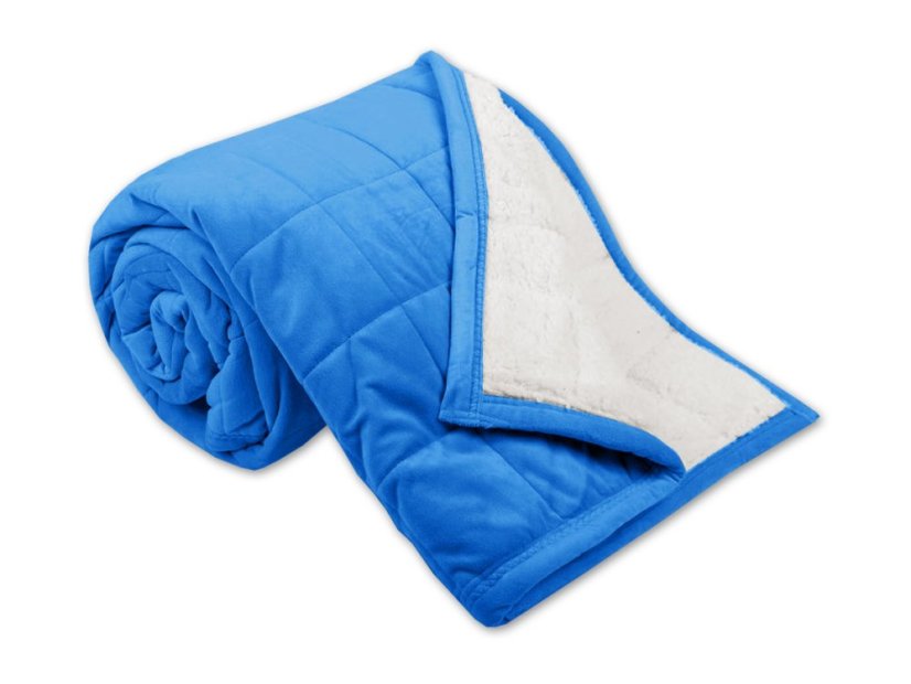 Prošívaná deka Ovečka 590g modrá/bílá 150x200