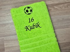 Ručník se jménem NA PŘÁNÍ pistáciový 50x100 Fotbalový míč