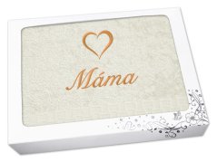 Dárkové balení osušky MÁMA se srdíčkem ratanika vanilka