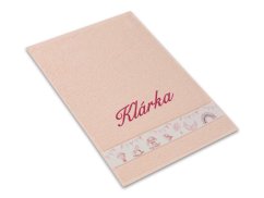 Dětský ručník se jménem NA PŘÁNÍ 30x50 Pohádkové dobrodružství světlá lososová