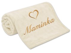 Deka pro maminku se srdíčkem 150x200 smetanová