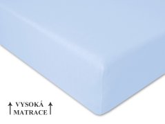 Jersey prostěradlo na vysokou matraci 140x200 EXTRA Světle modré