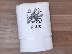 Luxusní dárkové balení ručníku Znamení Rak bílá/šedá