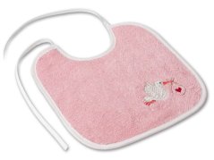 Dětský bryndák LOTA 25x25 Čapí pošta starorůžová/bílá 350g 