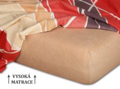 Froté prostěradlo na vysokou matraci 90x200 EXCLUSIVE Světle hnědá