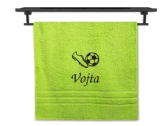 Ručník se jménem NA PŘÁNÍ pistáciový 50x100 Kopačka a míč
